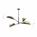 czarno - złota LAMPA SUFITOWA  LOTUS 4 BLACK/GOLD