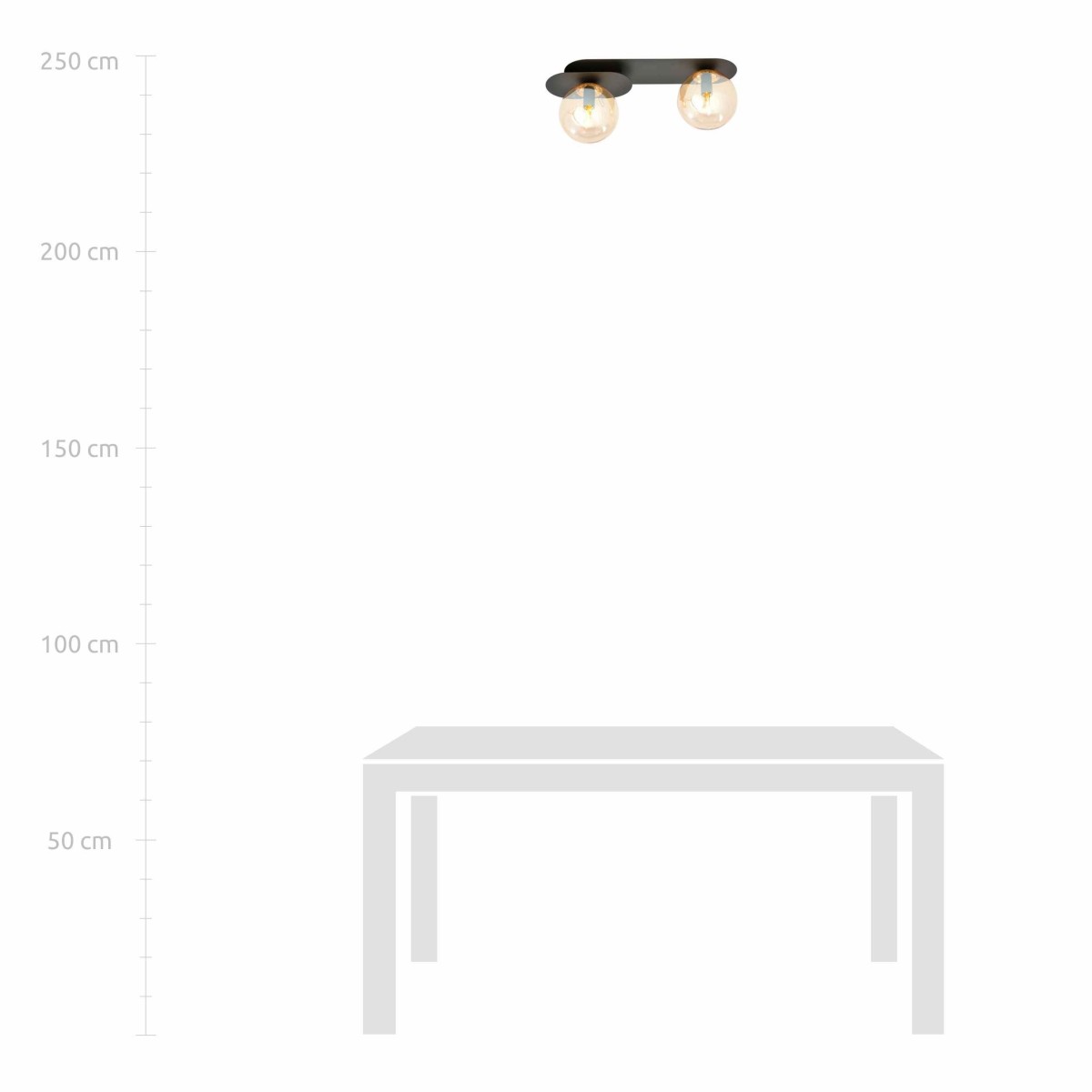 miodowa LAMPA SUFITOWA  PLAZA 2 BLACK/miodowa