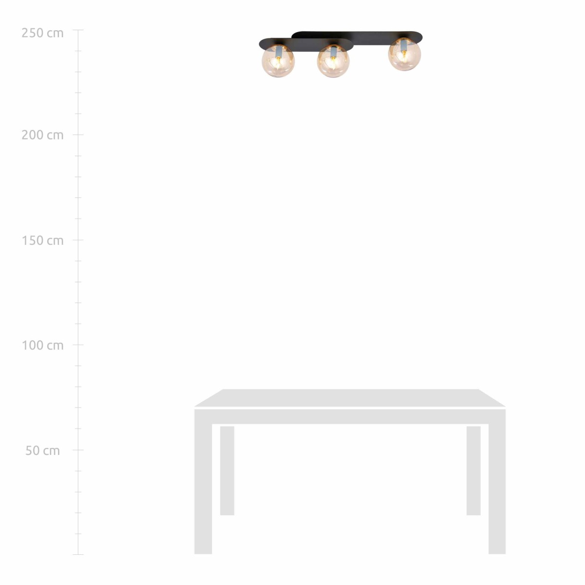 miodowa LAMPA SUFITOWA  PLAZA 3 BLACK/miodowa