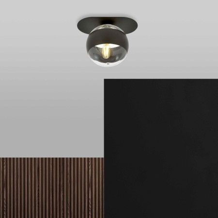 transparenta z czarnym paskiem LAMPA SUFITOWA  PLAZA 1 BLACK/STRIPE