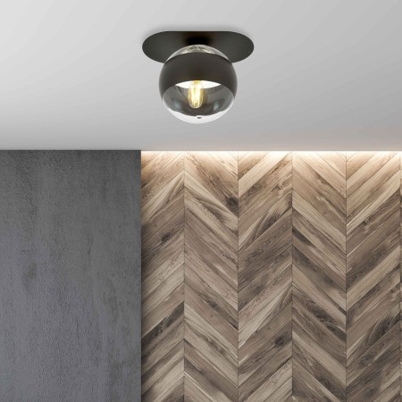 transparenta z czarnym paskiem LAMPA SUFITOWA  PLAZA 1 BLACK/STRIPE