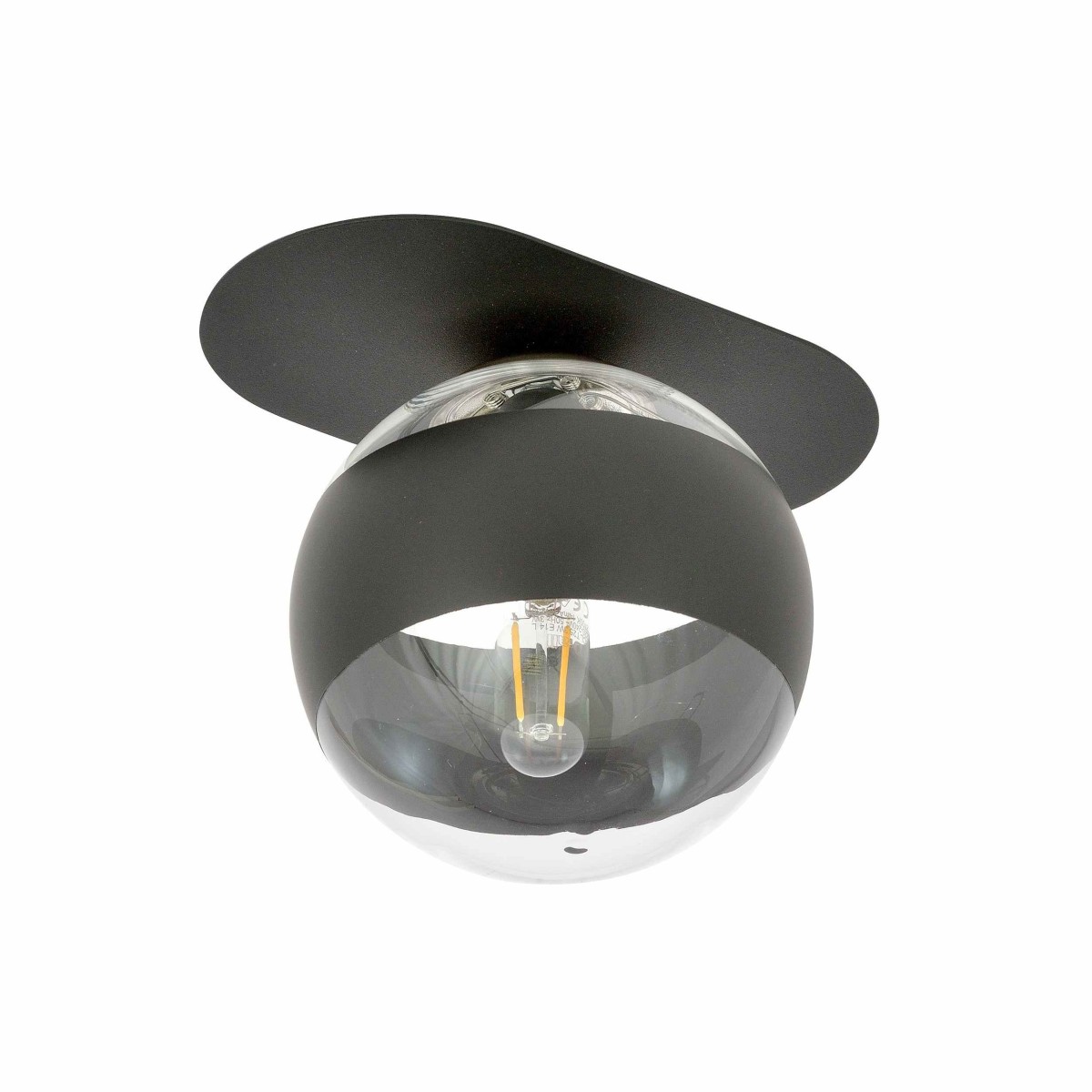 transparenta z czarnym paskiem LAMPA SUFITOWA  PLAZA 1 BLACK/STRIPE