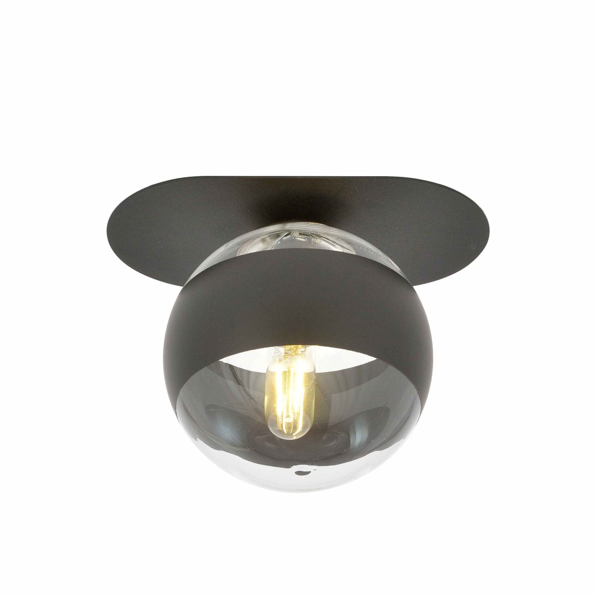 transparenta z czarnym paskiem LAMPA SUFITOWA  PLAZA 1 BLACK/STRIPE