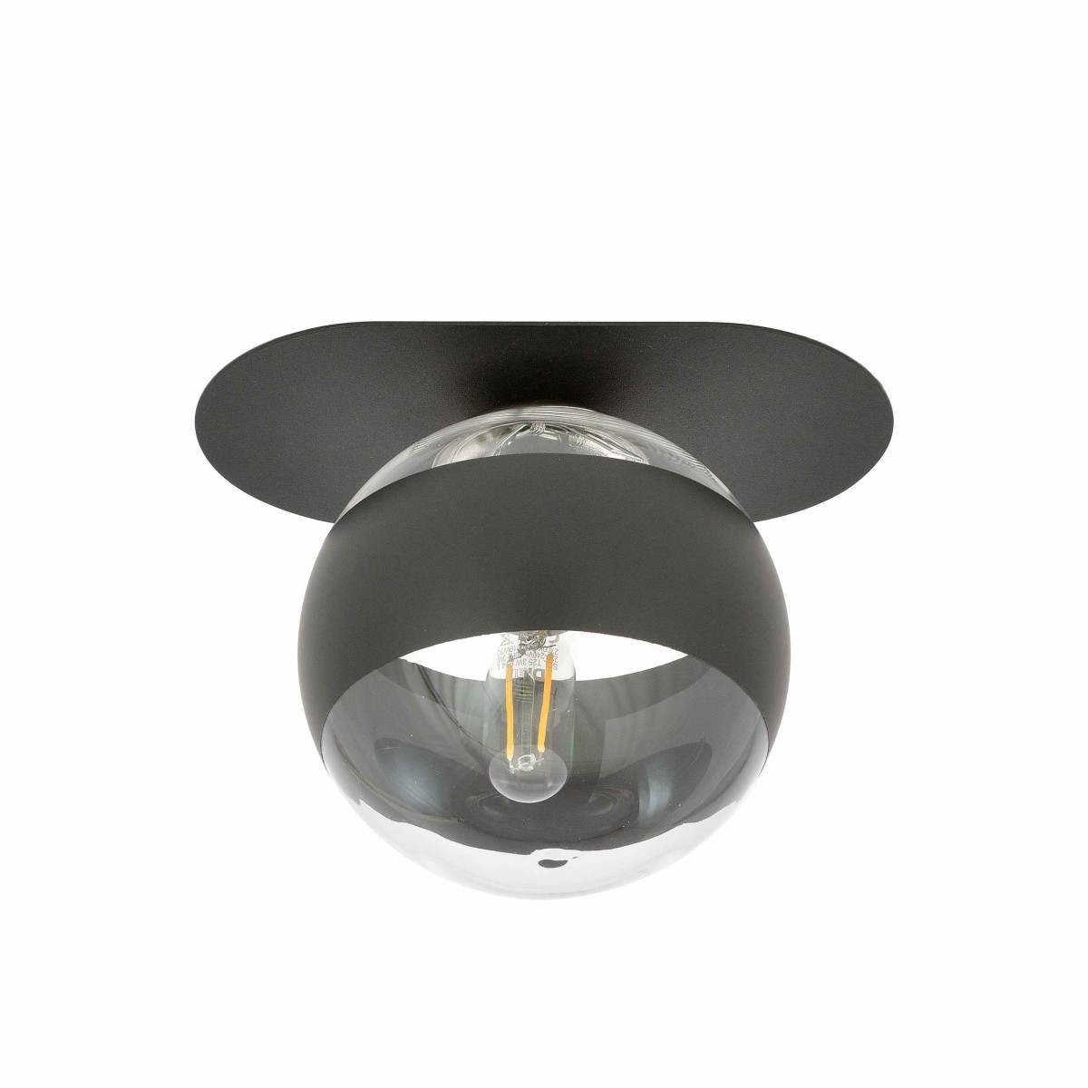 transparenta z czarnym paskiem LAMPA SUFITOWA  PLAZA 1 BLACK/STRIPE