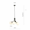 biała LAMPA WISZĄCA NOVA 4 BLACK/OPAL