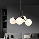 biała LAMPA WISZĄCA NOVA 4 BLACK/OPAL
