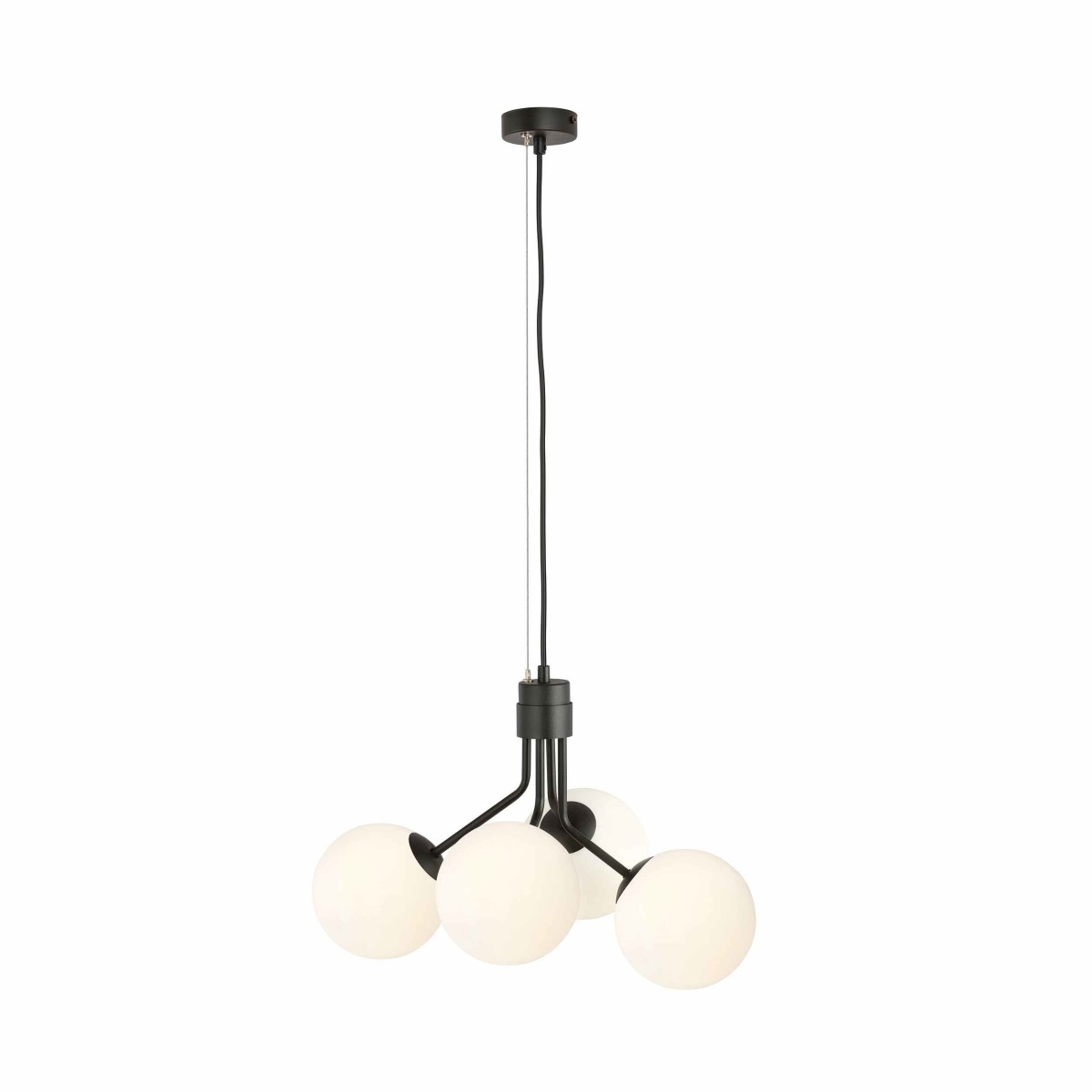 biała LAMPA WISZĄCA NOVA 4 BLACK/OPAL