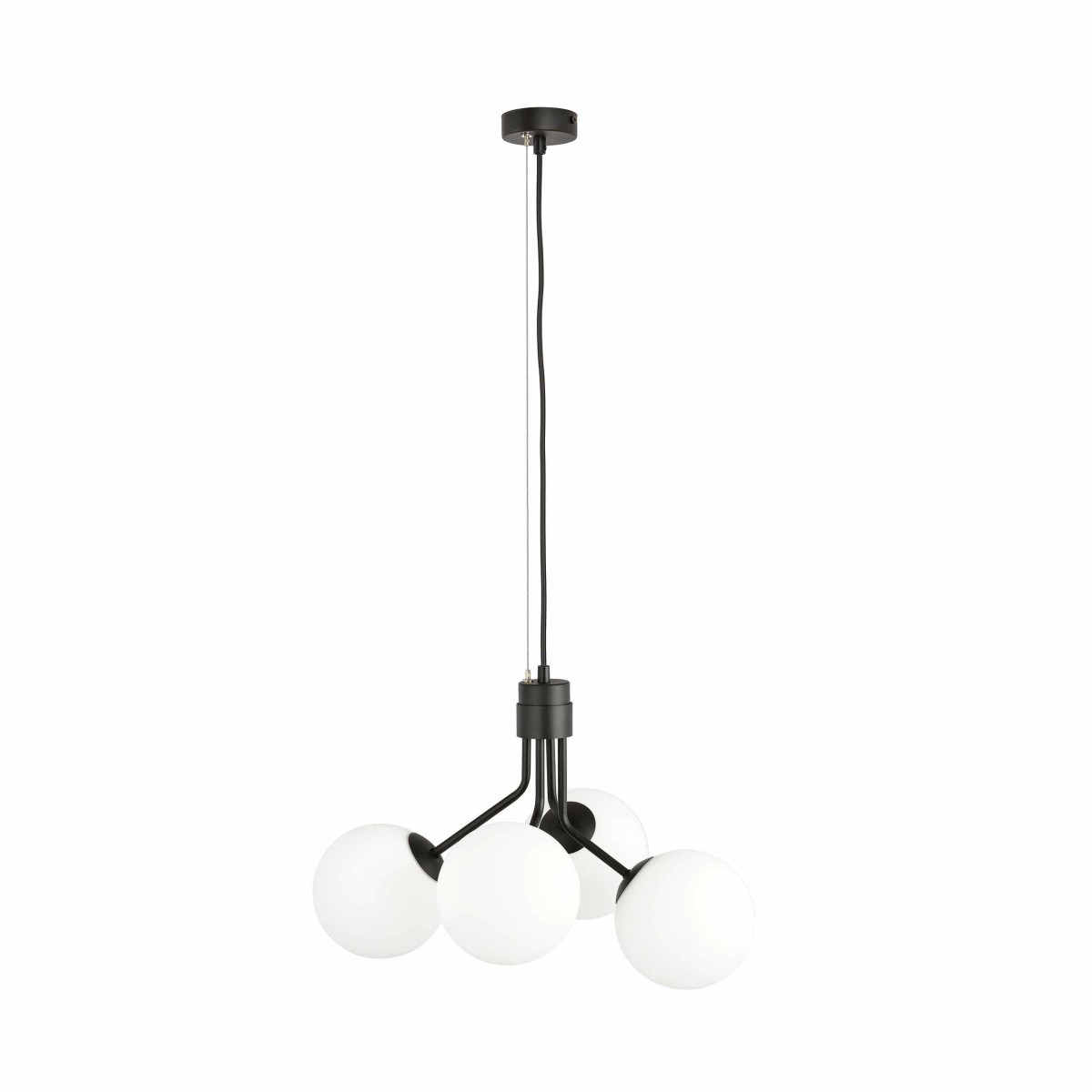biała LAMPA WISZĄCA NOVA 4 BLACK/OPAL