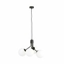 biała LAMPA WISZĄCA NOVA 4 BLACK/OPAL