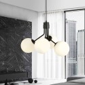 biała LAMPA WISZĄCA NOVA 4 BLACK/OPAL