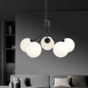 biała LAMPA WISZĄCA NOVA 5 BLACK/OPAL