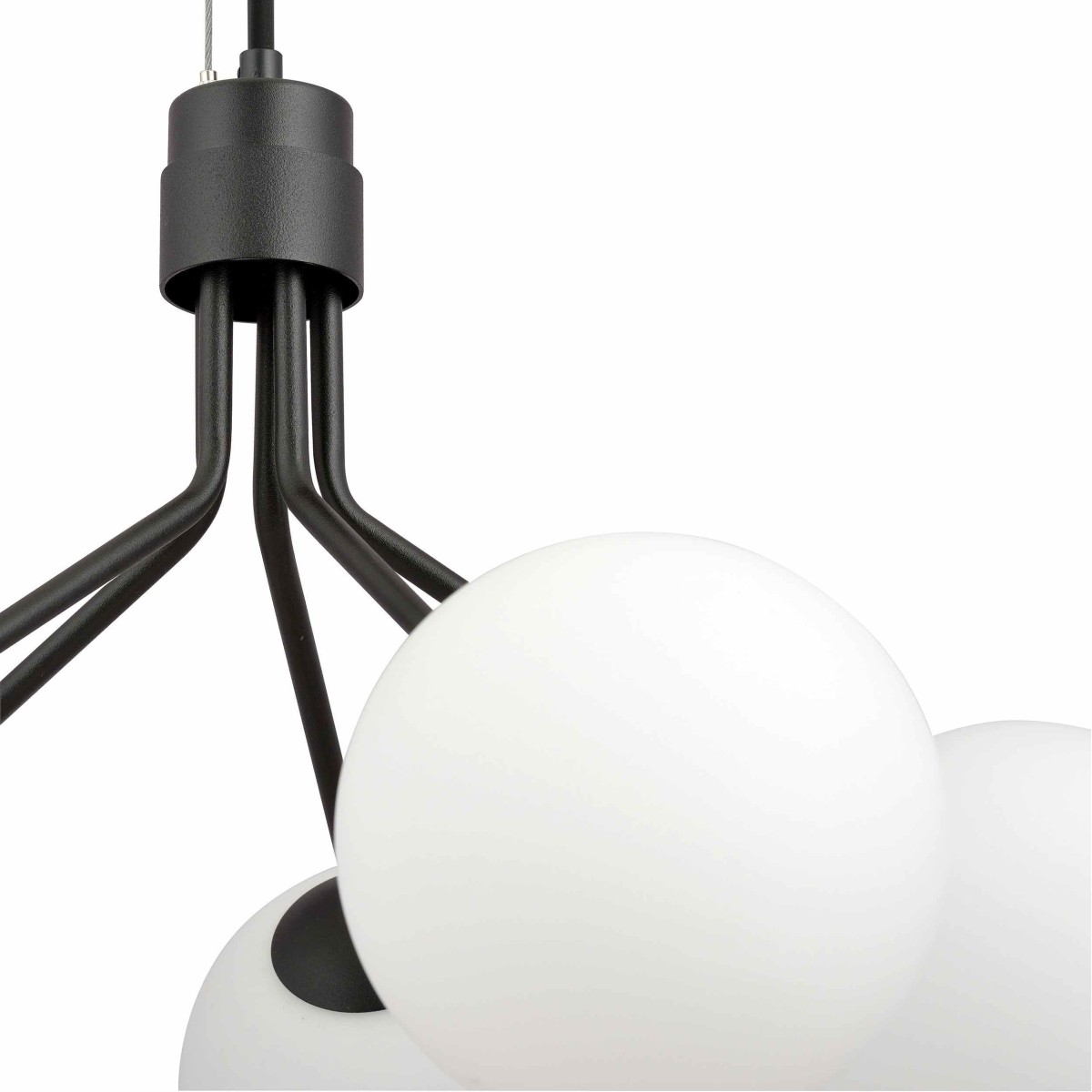 biała LAMPA WISZĄCA NOVA 5 BLACK/OPAL