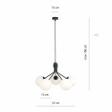 biała LAMPA WISZĄCA NOVA 5 BLACK/OPAL