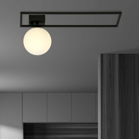 biała LAMPA SUFITOWA  IMAGO 1B BLACK/OPAL