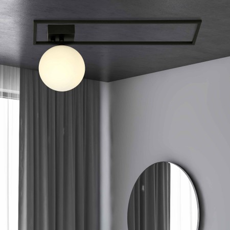 biała LAMPA SUFITOWA  IMAGO 1B BLACK/OPAL