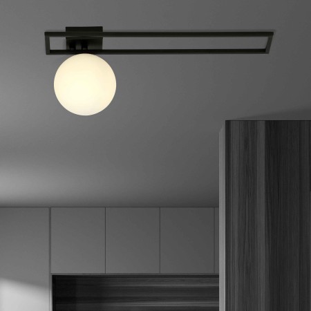 biała LAMPA SUFITOWA  IMAGO 1C BLACK/OPAL