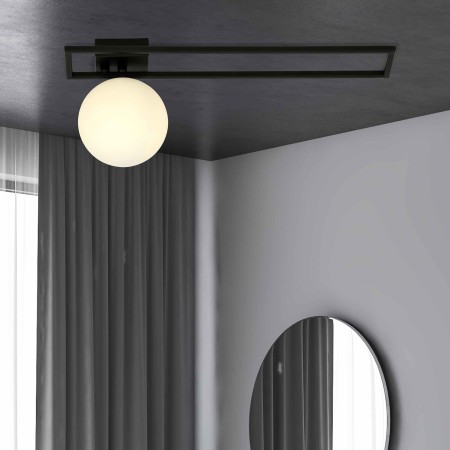biała LAMPA SUFITOWA  IMAGO 1C BLACK/OPAL