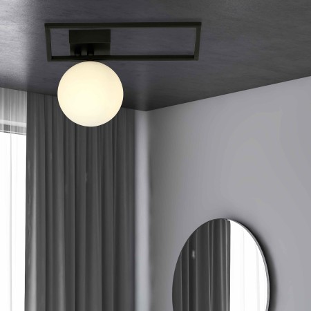 biała LAMPA SUFITOWA  IMAGO 1D BLACK/OPAL