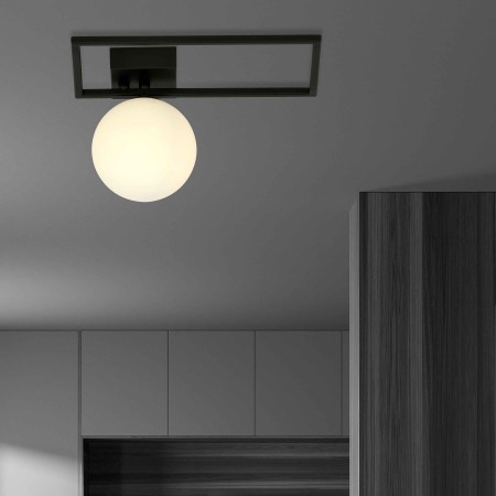 biała LAMPA SUFITOWA  IMAGO 1D BLACK/OPAL