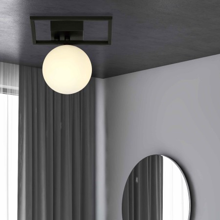 biała LAMPA SUFITOWA  IMAGO 1E BLACK/OPAL