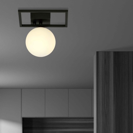 biała LAMPA SUFITOWA  IMAGO 1E BLACK/OPAL