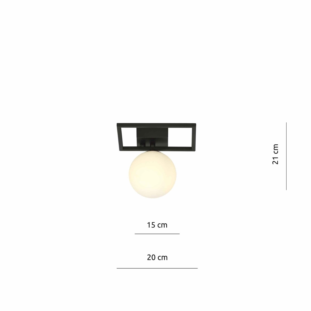 biała LAMPA SUFITOWA  IMAGO 1E BLACK/OPAL