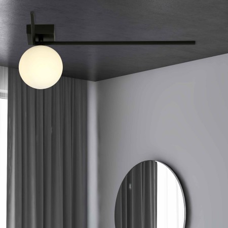 biała LAMPA SUFITOWA  IMAGO 1F BLACK/OPAL