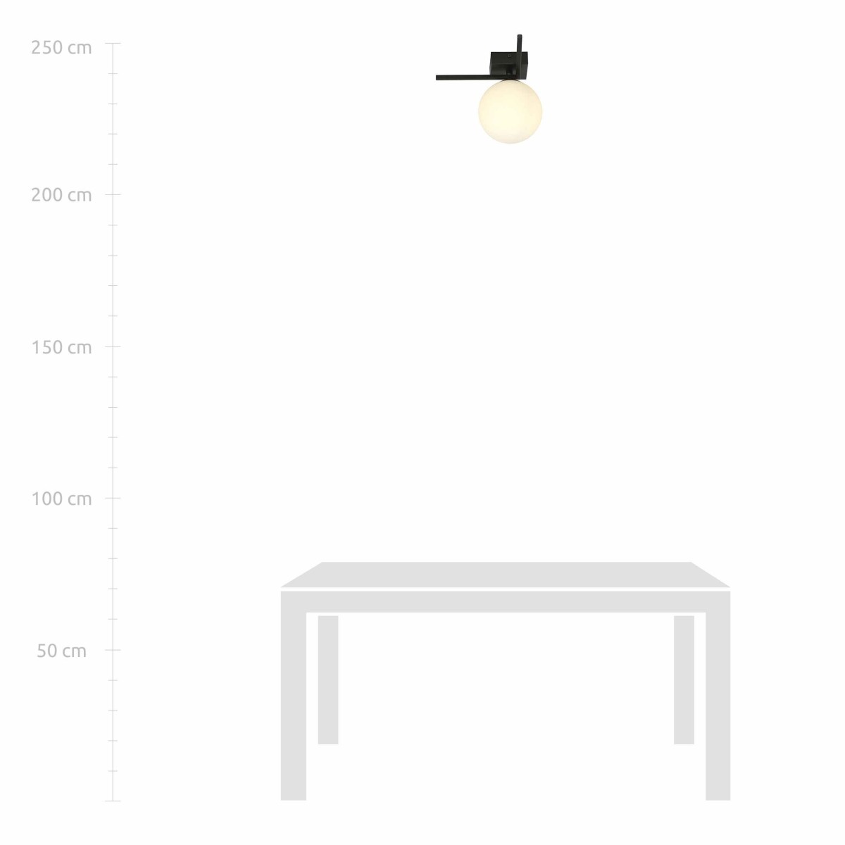 biała LAMPA SUFITOWA  IMAGO 1G BLACK/OPAL