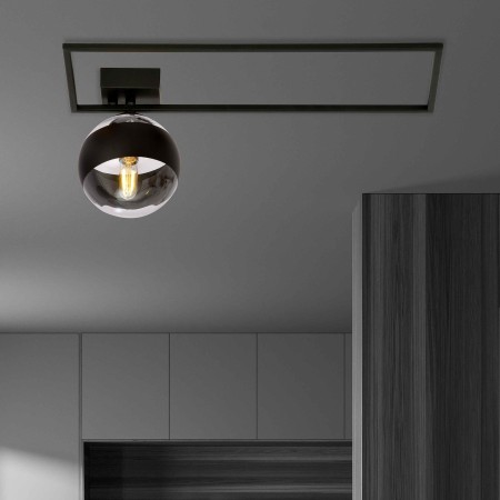 transparenta z czarnym paskiem LAMPA SUFITOWA  IMAGO 1A BLACK/STRIPE