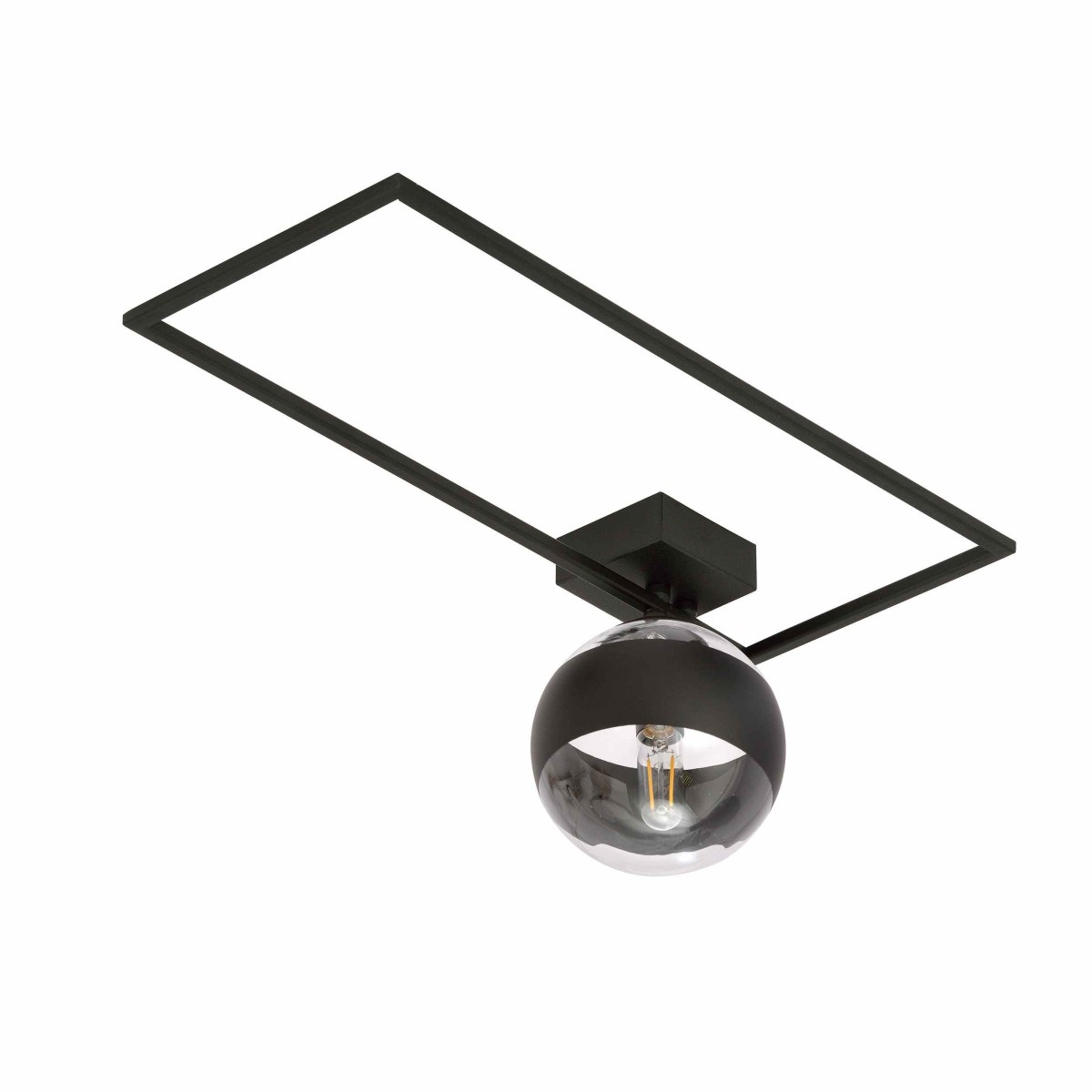 transparenta z czarnym paskiem LAMPA SUFITOWA  IMAGO 1A BLACK/STRIPE
