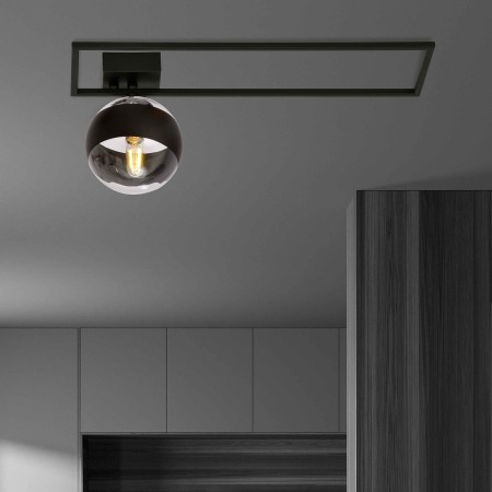 transparenta z czarnym paskiem LAMPA SUFITOWA  IMAGO 1B BLACK/STRIPE