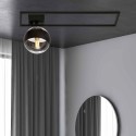 transparenta z czarnym paskiem LAMPA SUFITOWA  IMAGO 1B BLACK/STRIPE