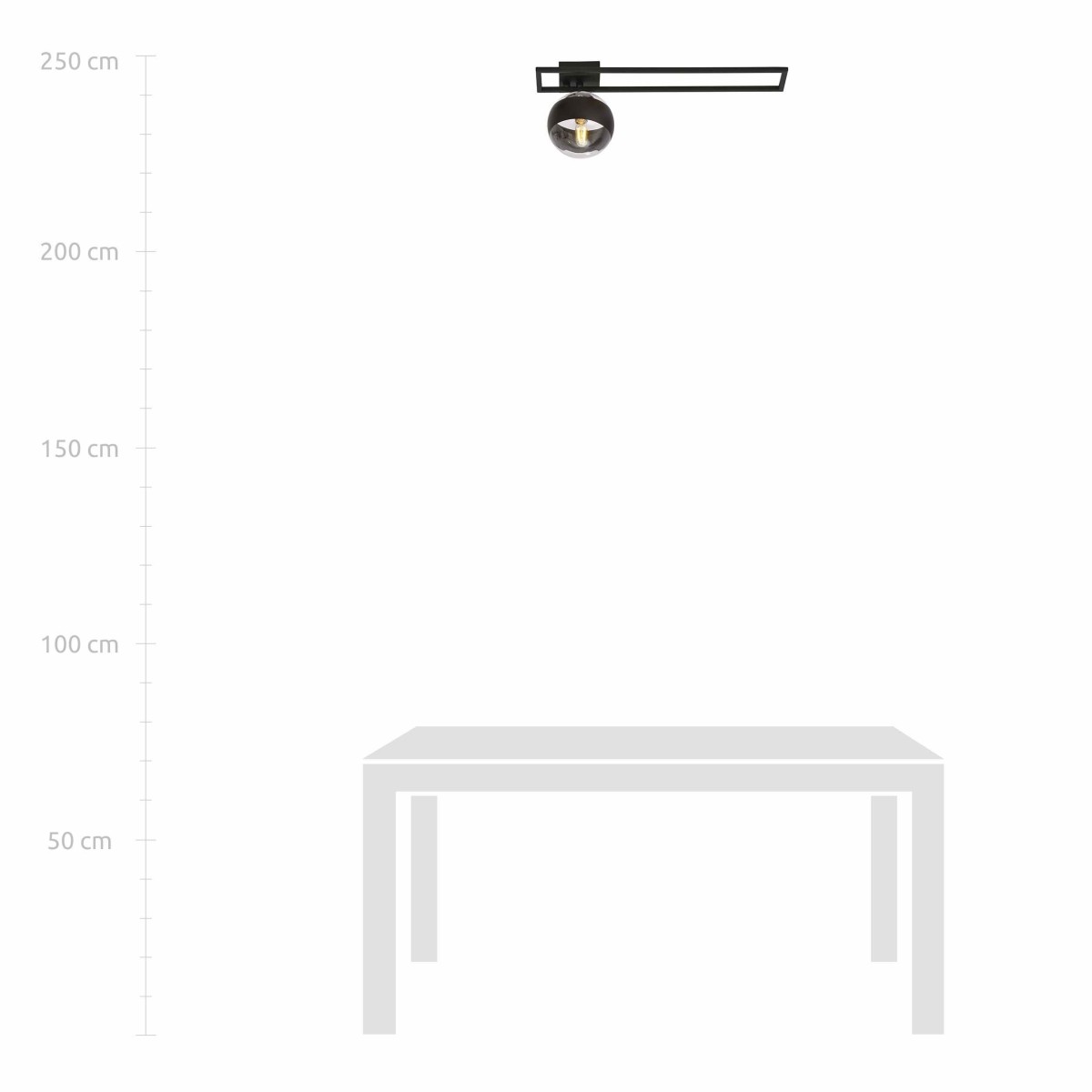 transparenta z czarnym paskiem LAMPA SUFITOWA  IMAGO 1C BLACK/STRIPE
