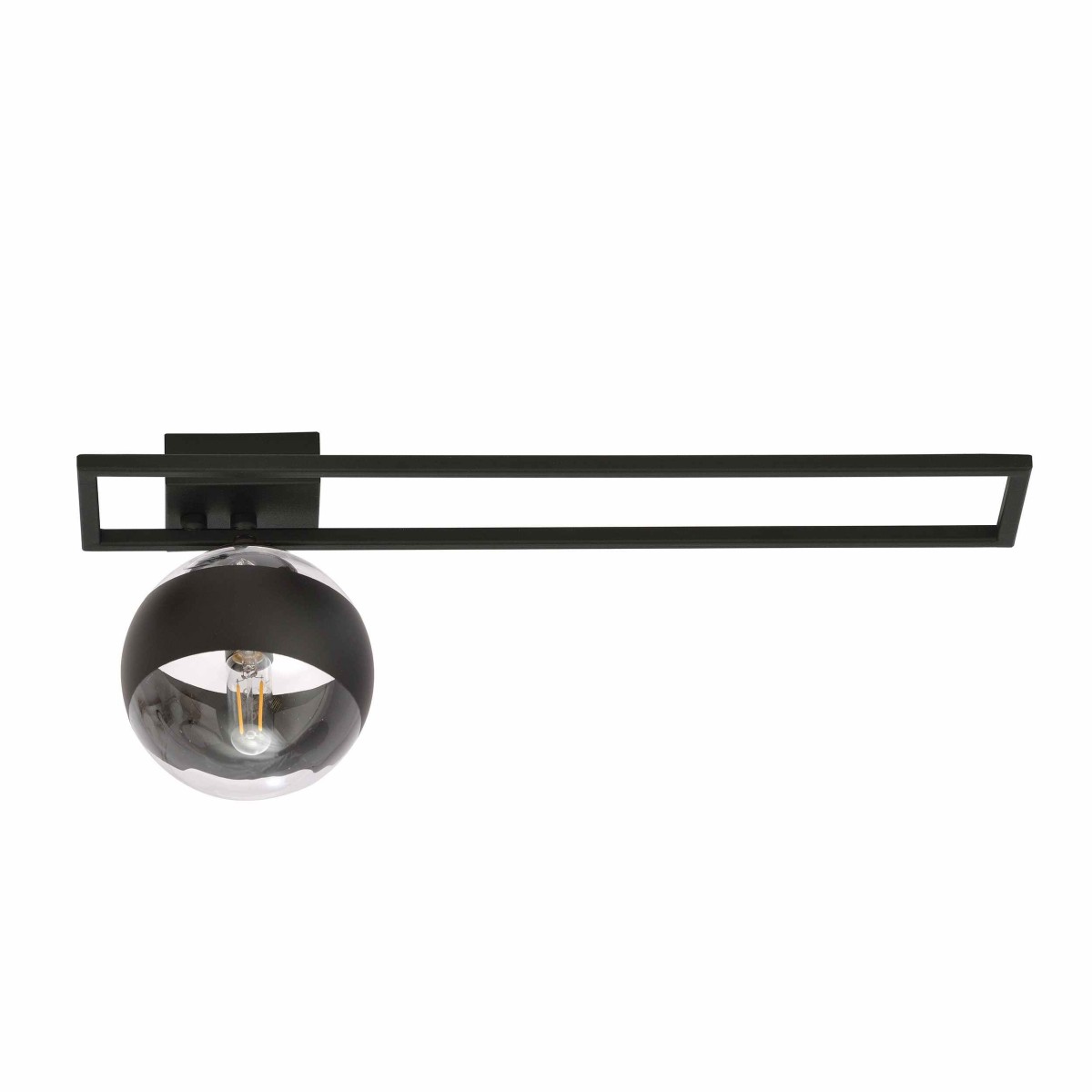 transparenta z czarnym paskiem LAMPA SUFITOWA  IMAGO 1C BLACK/STRIPE