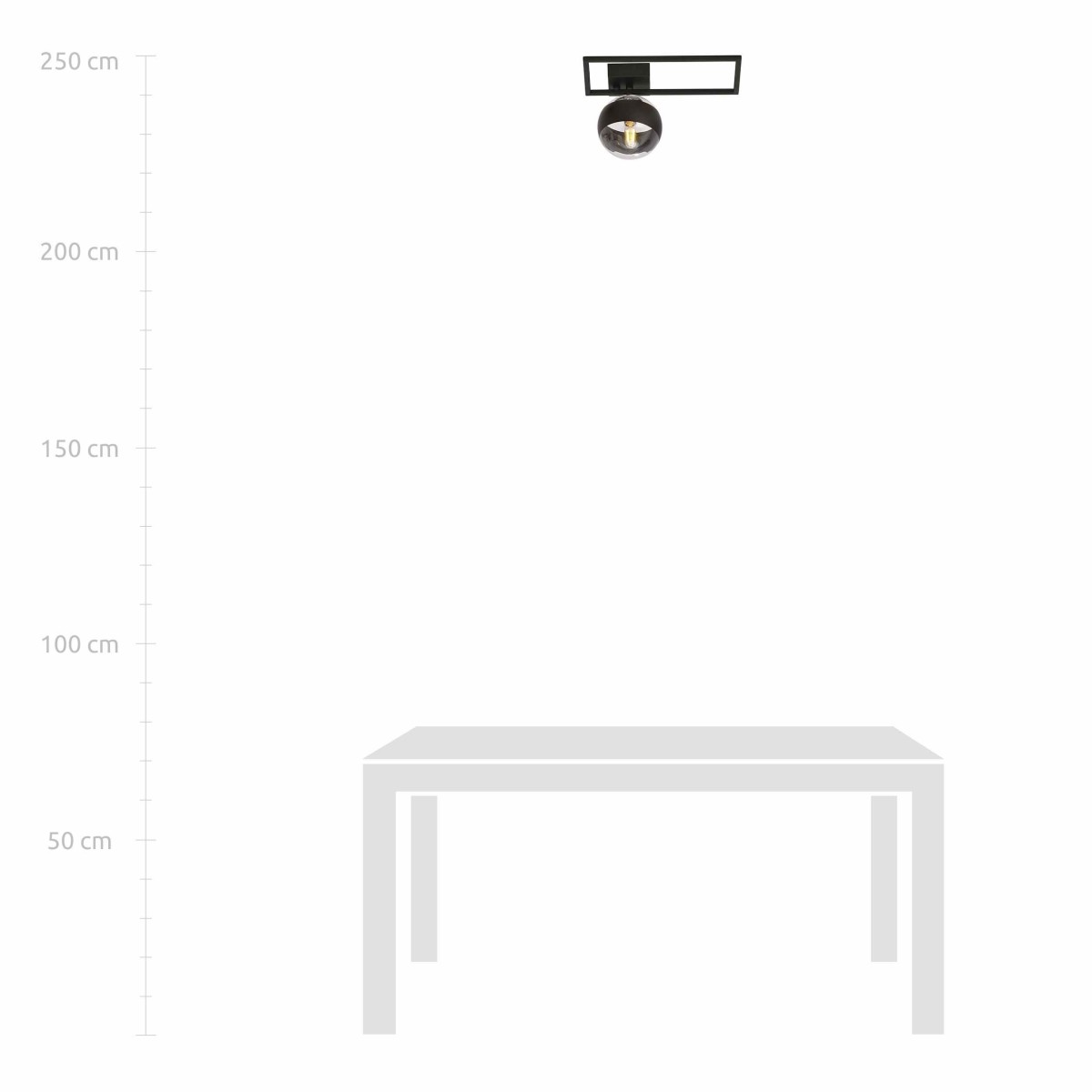 transparenta z czarnym paskiem LAMPA SUFITOWA  IMAGO 1D BLACK/STRIPE