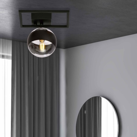 transparenta z czarnym paskiem LAMPA SUFITOWA  IMAGO 1E BLACK/STRIPE