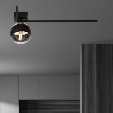 transparenta z czarnym paskiem LAMPA SUFITOWA  IMAGO 1F BLACK/STRIPE