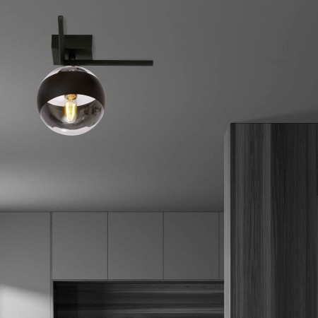 transparenta z czarnym paskiem LAMPA SUFITOWA  IMAGO 1G BLACK/STRIPE