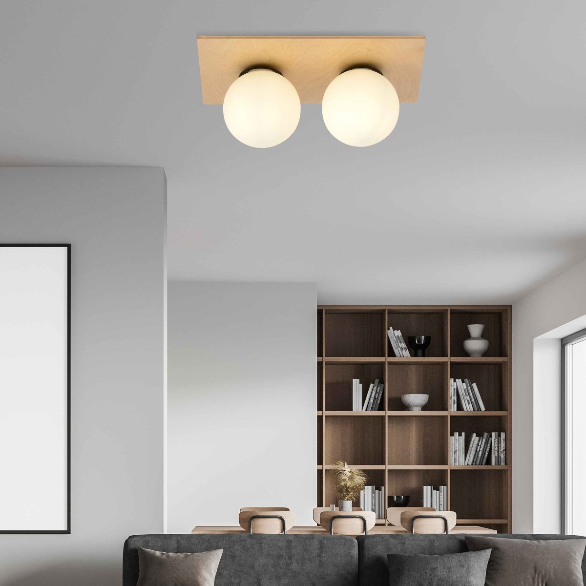 biała LAMPA SUFITOWA  KENZO 2A