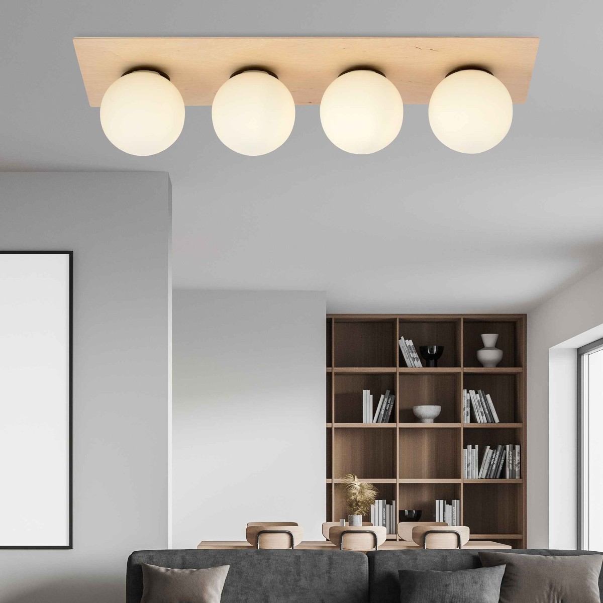 biała LAMPA SUFITOWA  KENZO 4