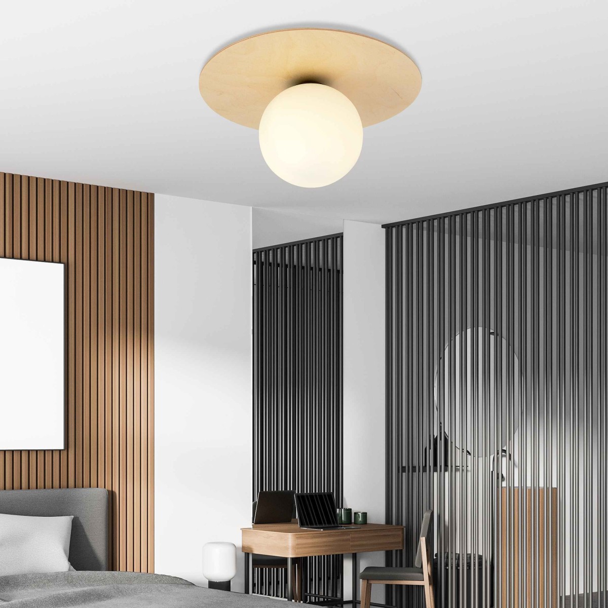 biała LAMPA SUFITOWA  KENZO 1B