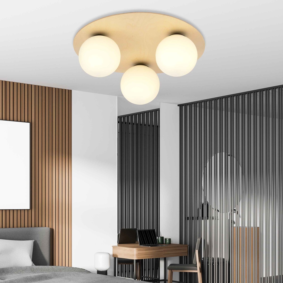 biała LAMPA SUFITOWA  KENZO 3B