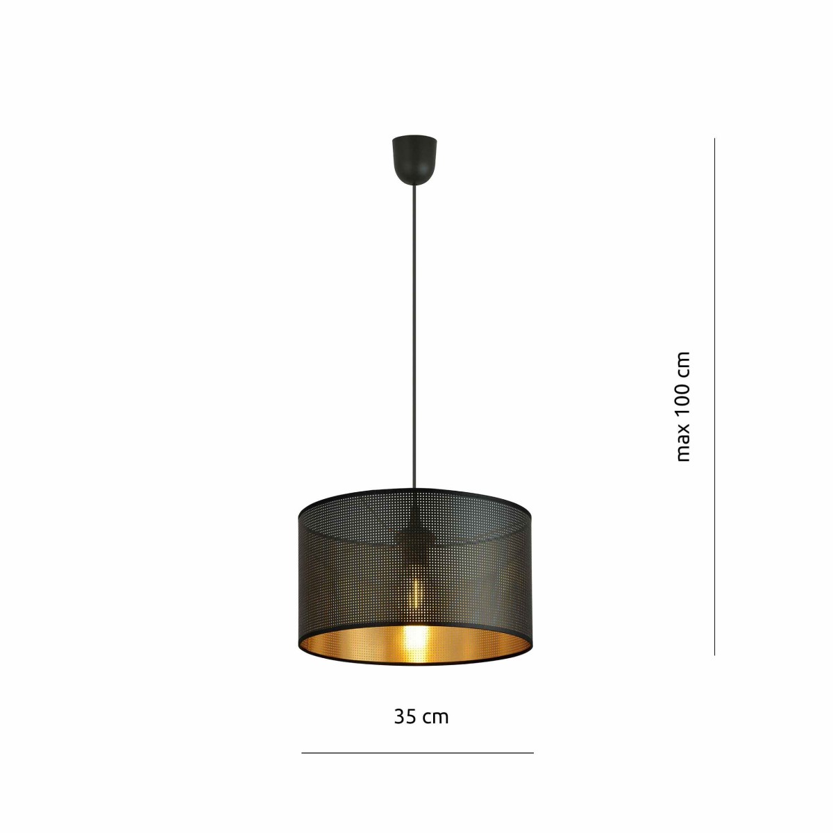 czarno - złota LAMPA WISZĄCA ASTON 1 BLACK/GOLD