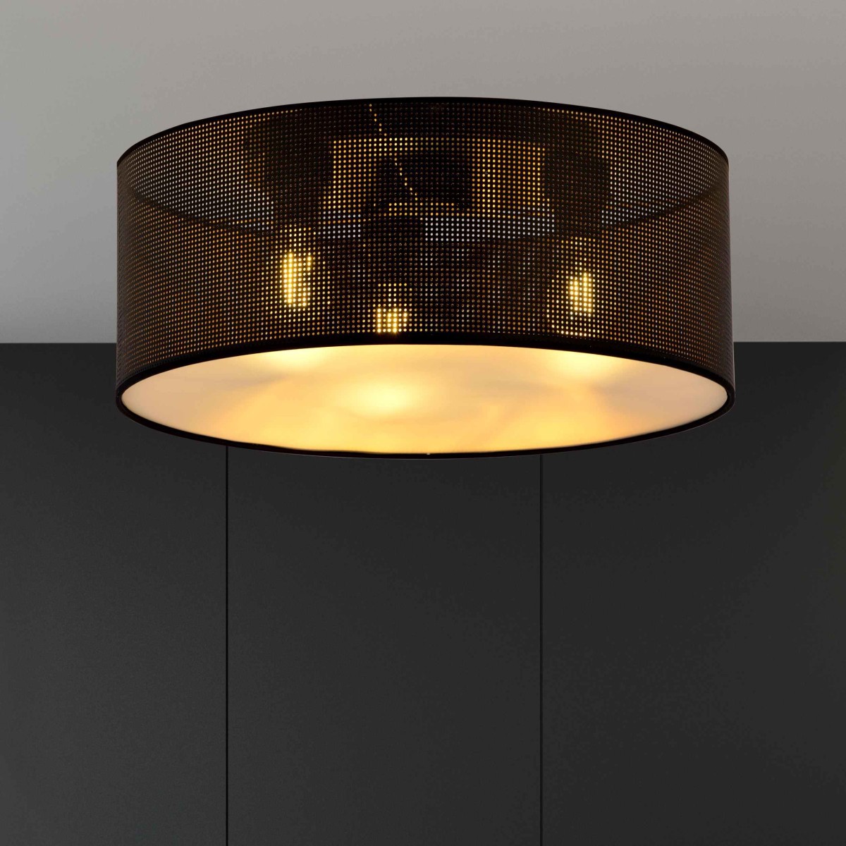 czarno - złota LAMPA SUFITOWA  ASTON 3 BLACK/GOLD