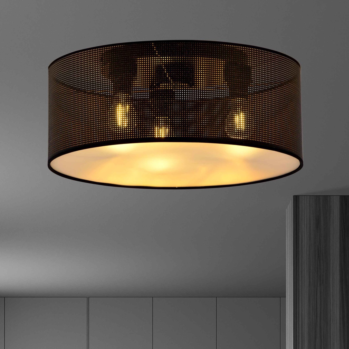 czarno - złota LAMPA SUFITOWA  ASTON 3 BLACK/GOLD