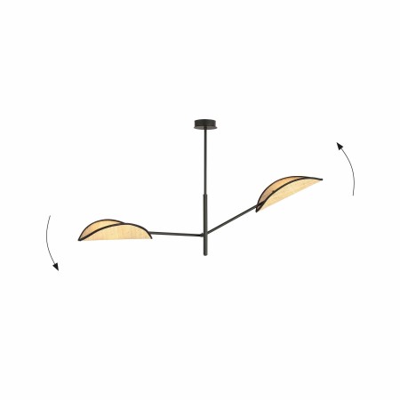 rattanowa LAMPA SUFITOWA  VENE 2 BLACK/RATTAN