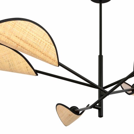 rattanowa LAMPA SUFITOWA  VENE 6 BLACK/RATTAN