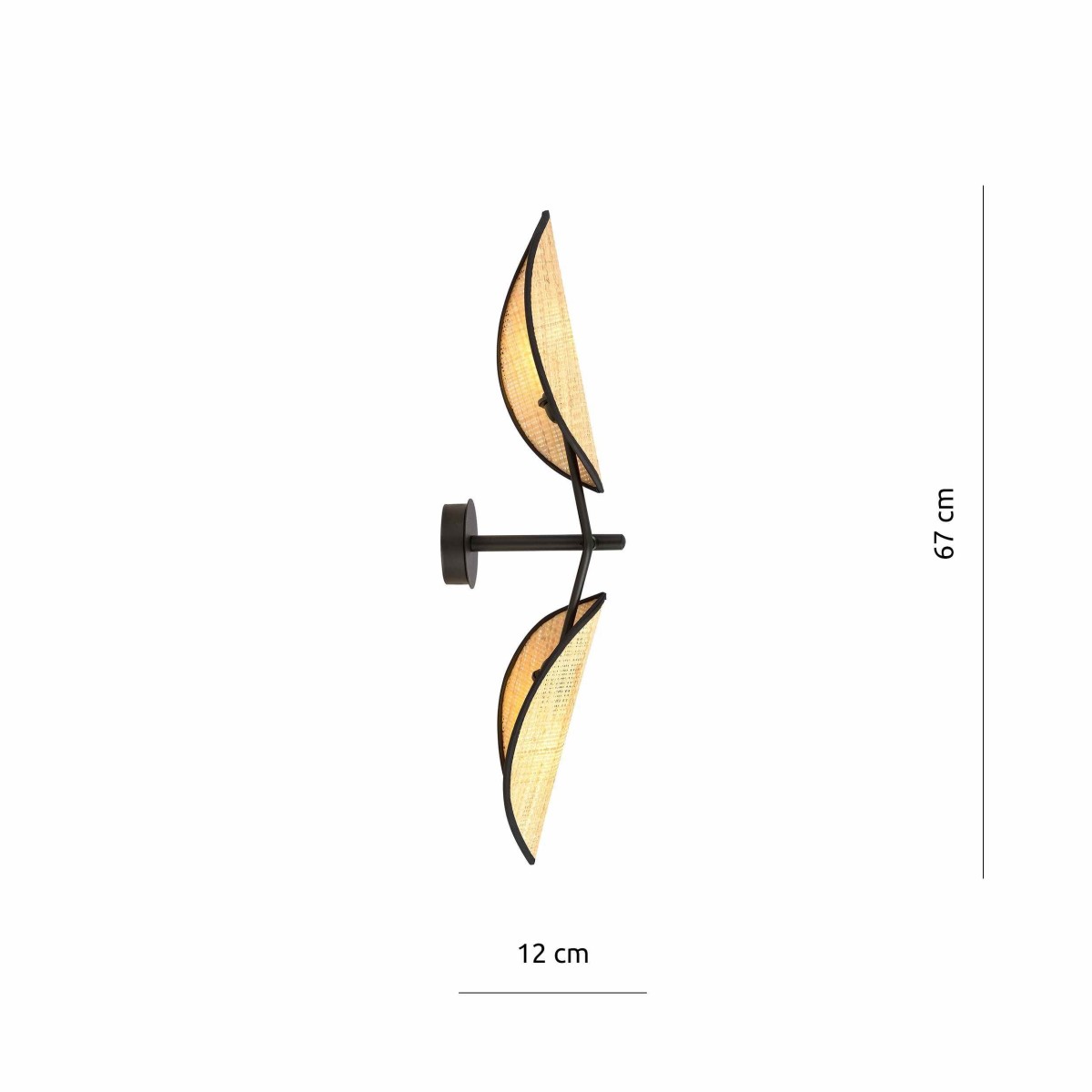 rattanowy KINKIET VENE K2 BLACK/RATTAN