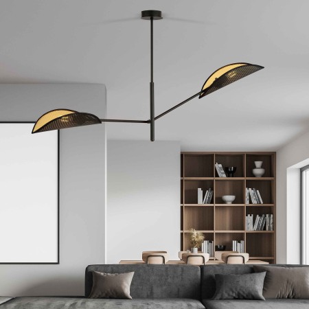 czarno - złota LAMPA SUFITOWA  VENE 2 BLACK/GOLD