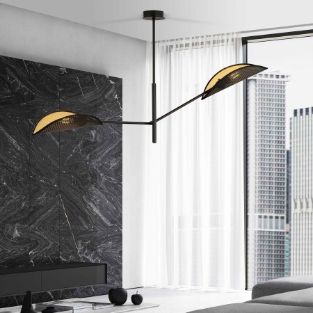 czarno - złota LAMPA SUFITOWA  VENE 2 BLACK/GOLD